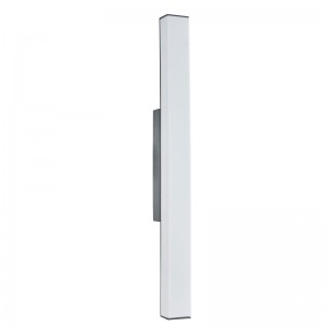 Gastvrijheid hotel ijdelheid lichtmuur sconce met vlakke grijze afwerking en matte witte acrylschaduw in hotel typisch gastenbad